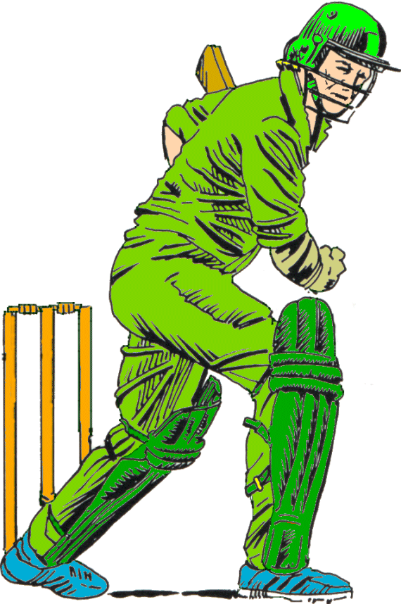Cricket batsman clipart.