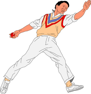 Cricket bowling clipart.