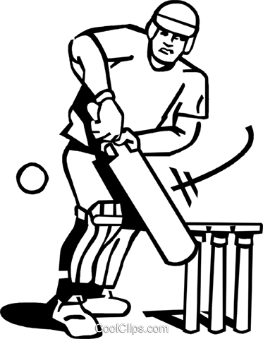Cricket player Royalty Free Vector Clip Art illustration