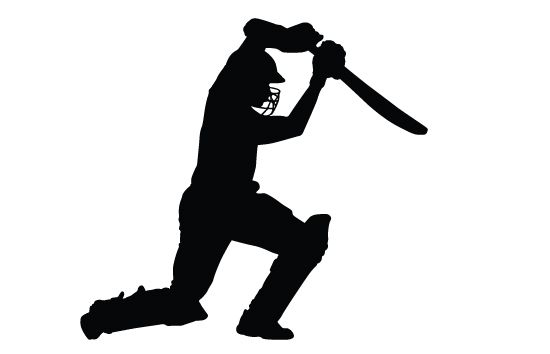 Cricket bating silhouette.