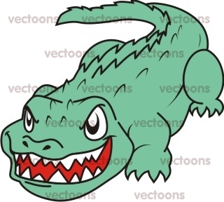 Angry crocodile illustration.