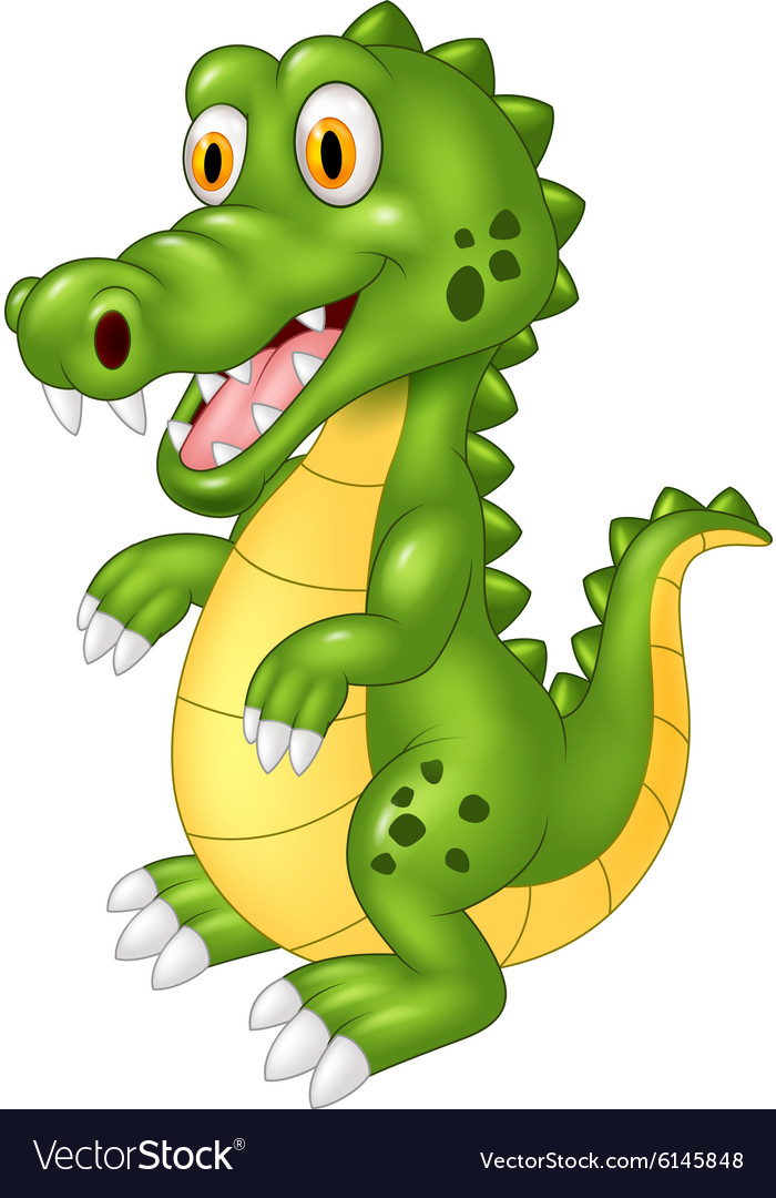 Happy crocodile standing.