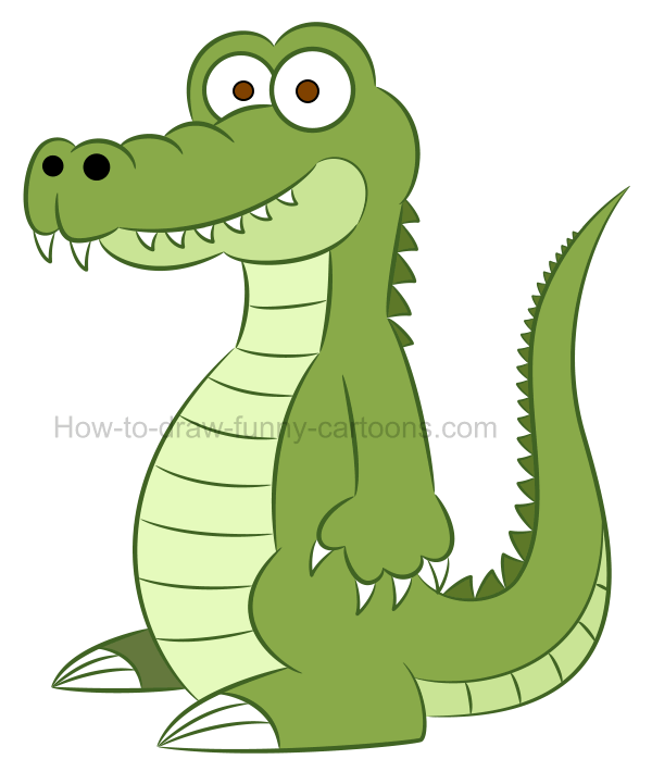 How to draw an alligator clip art