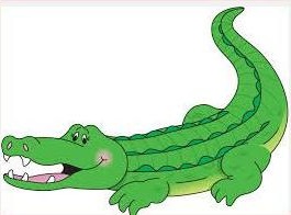 Illustration Of Cartoon Crocodile Swimming Royalty Free