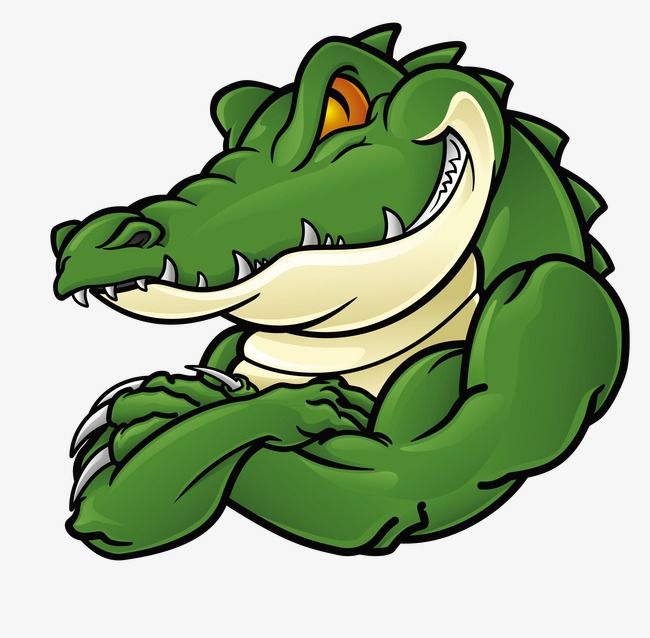 Vector cartoon crocodile.