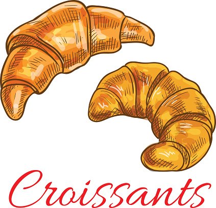 French croissant sketch.