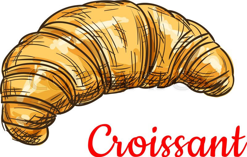 Croissant sketch icon.
