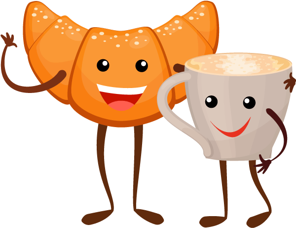 Croissant And Cappuccino Clipart