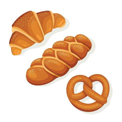 Croissant challah pretzel.