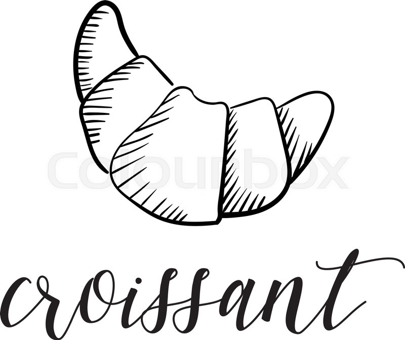 Croissant sketch hand.