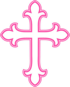 Pink cross outline.