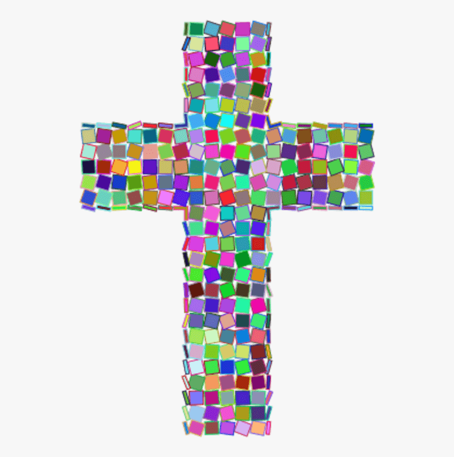 Prismatic mosaic cross.