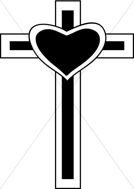 Heart cross cross.
