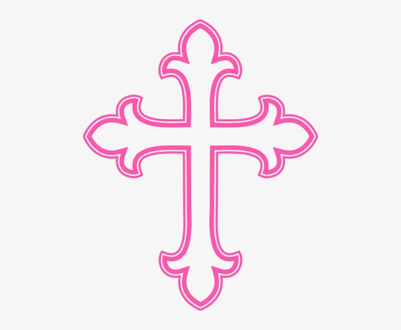 Download Free png Pink Cross Outline Clip Art