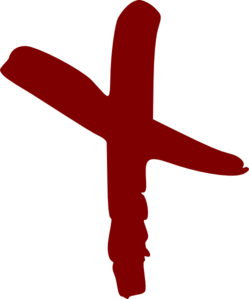 Red Hand Drawn Cross Clip Art at Clker