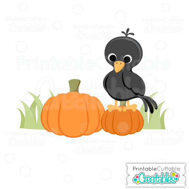 Cute Fall Crow SVG File