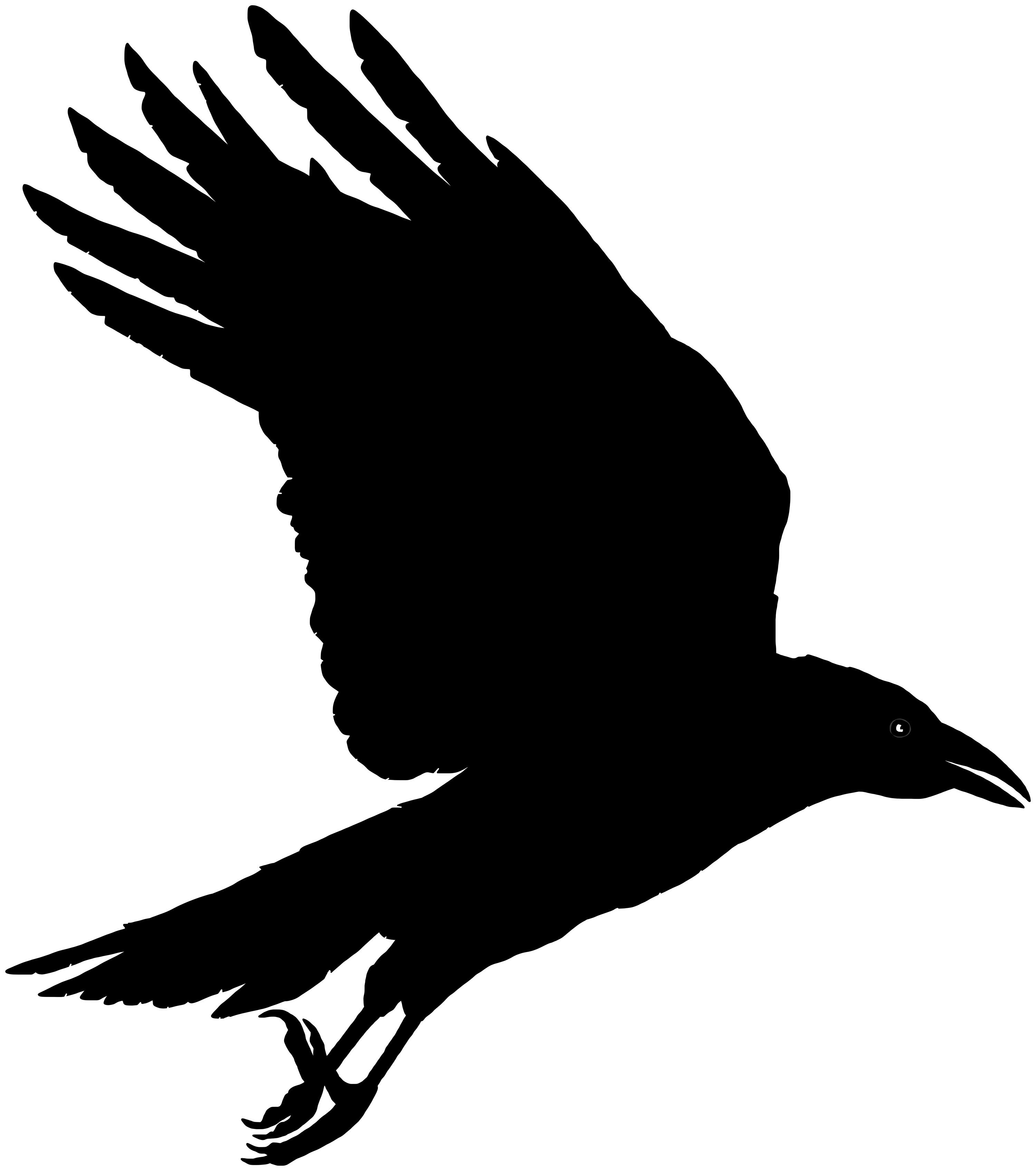 Crows flying clipart.