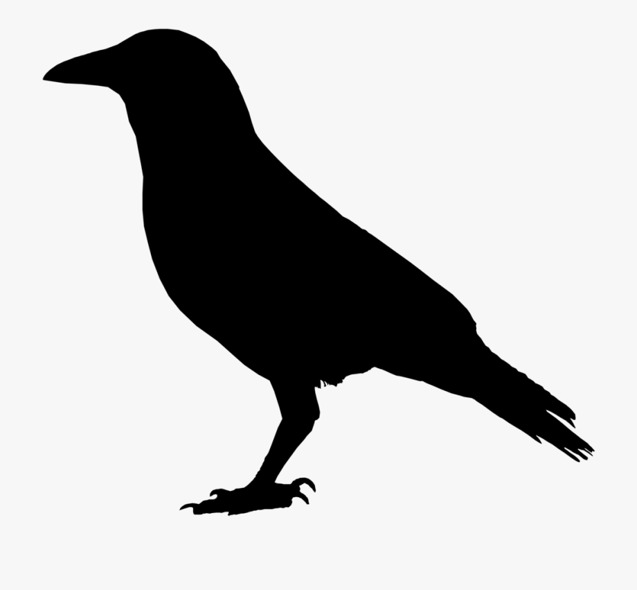 Primitive crow clipart.