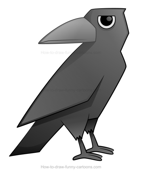 How to Draw A Cartoon Crow