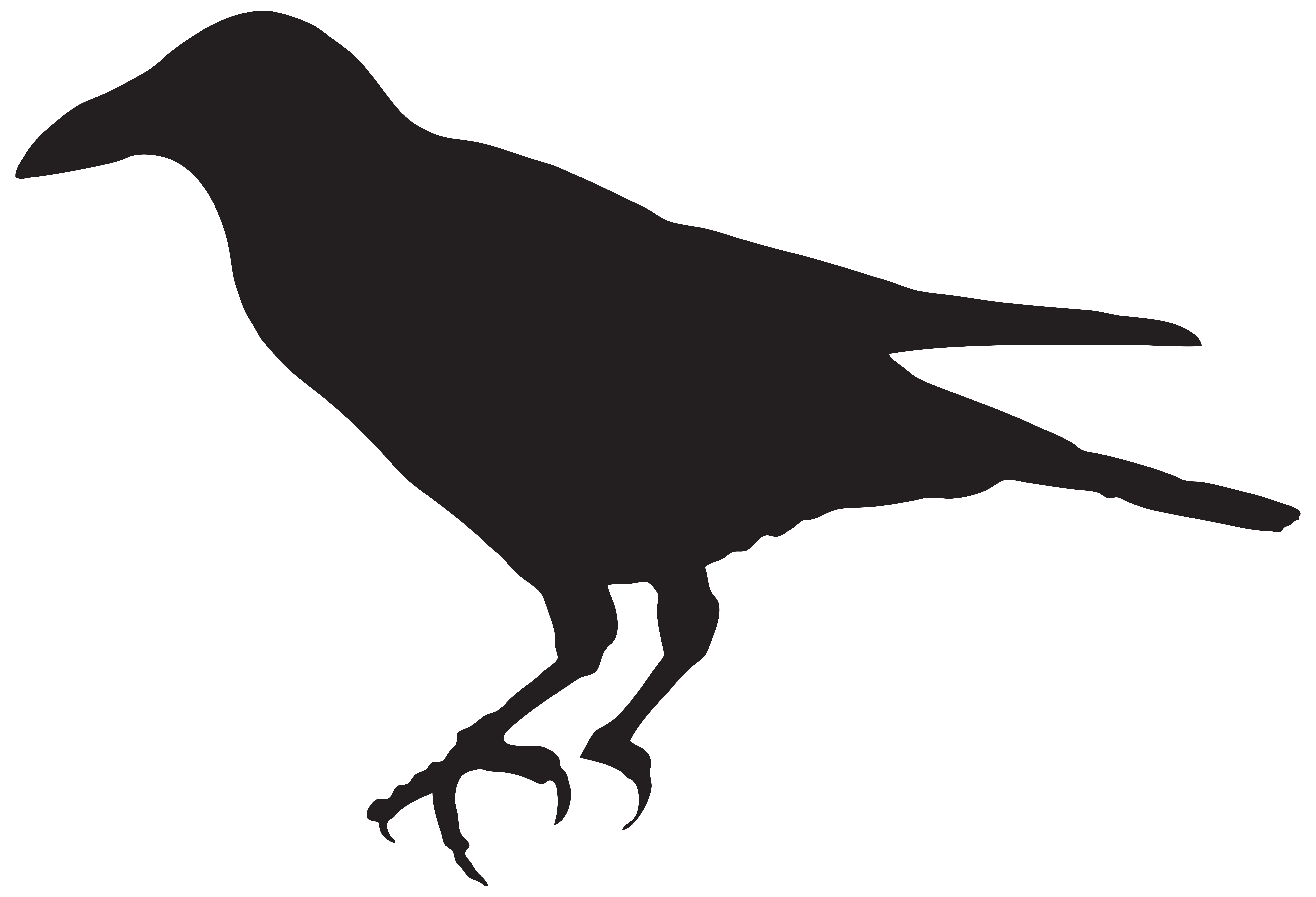 Crow Silhouette PNG Clip Art Image