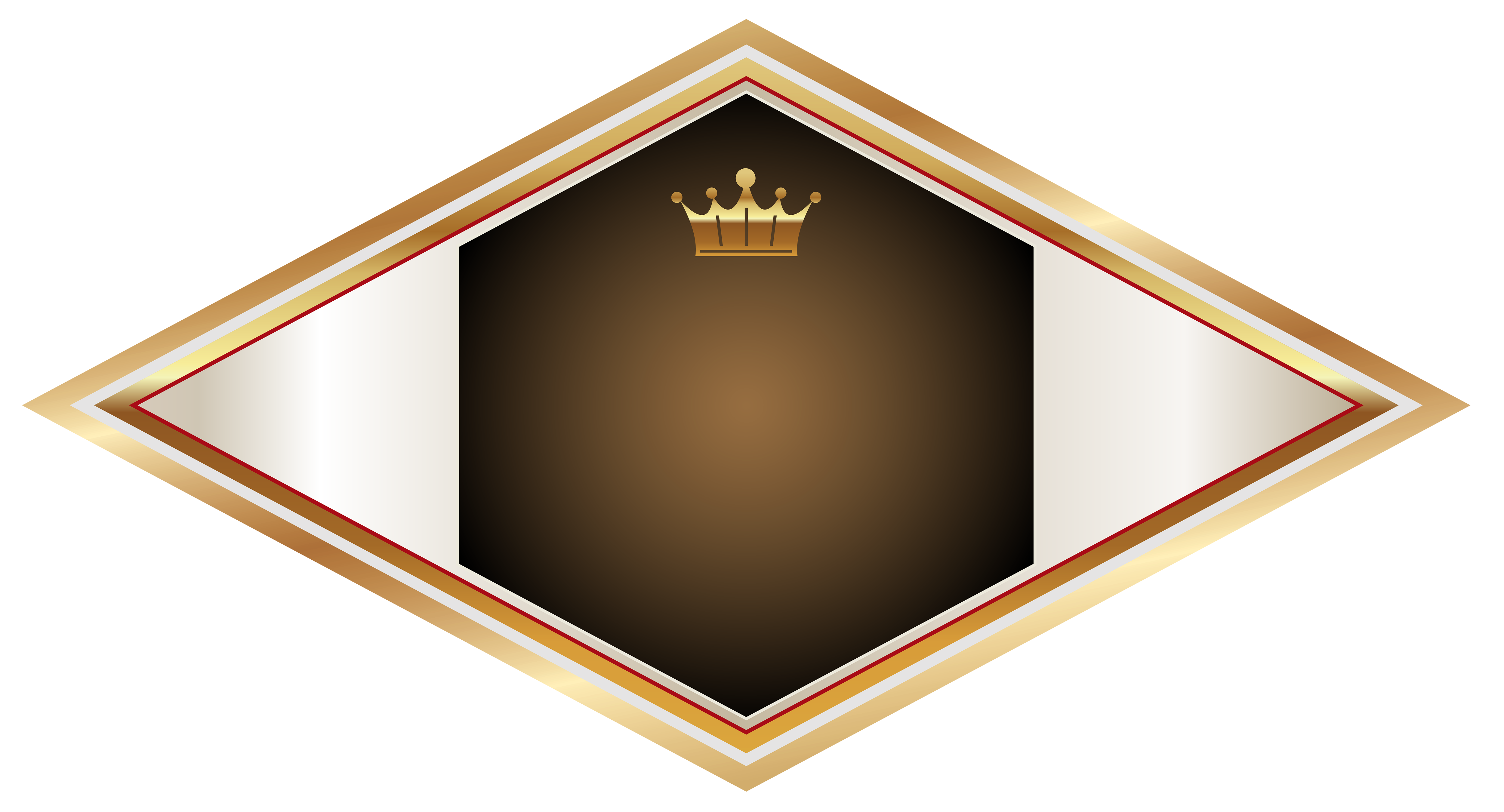 Gold and Brown Label with Gold Crown PNG Clipart Image