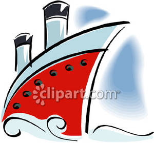 The Front of a Cruise Ship Royalty Free Clipart Picture