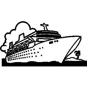 Free Cruise Ship Clip Art Black And White, Download Free