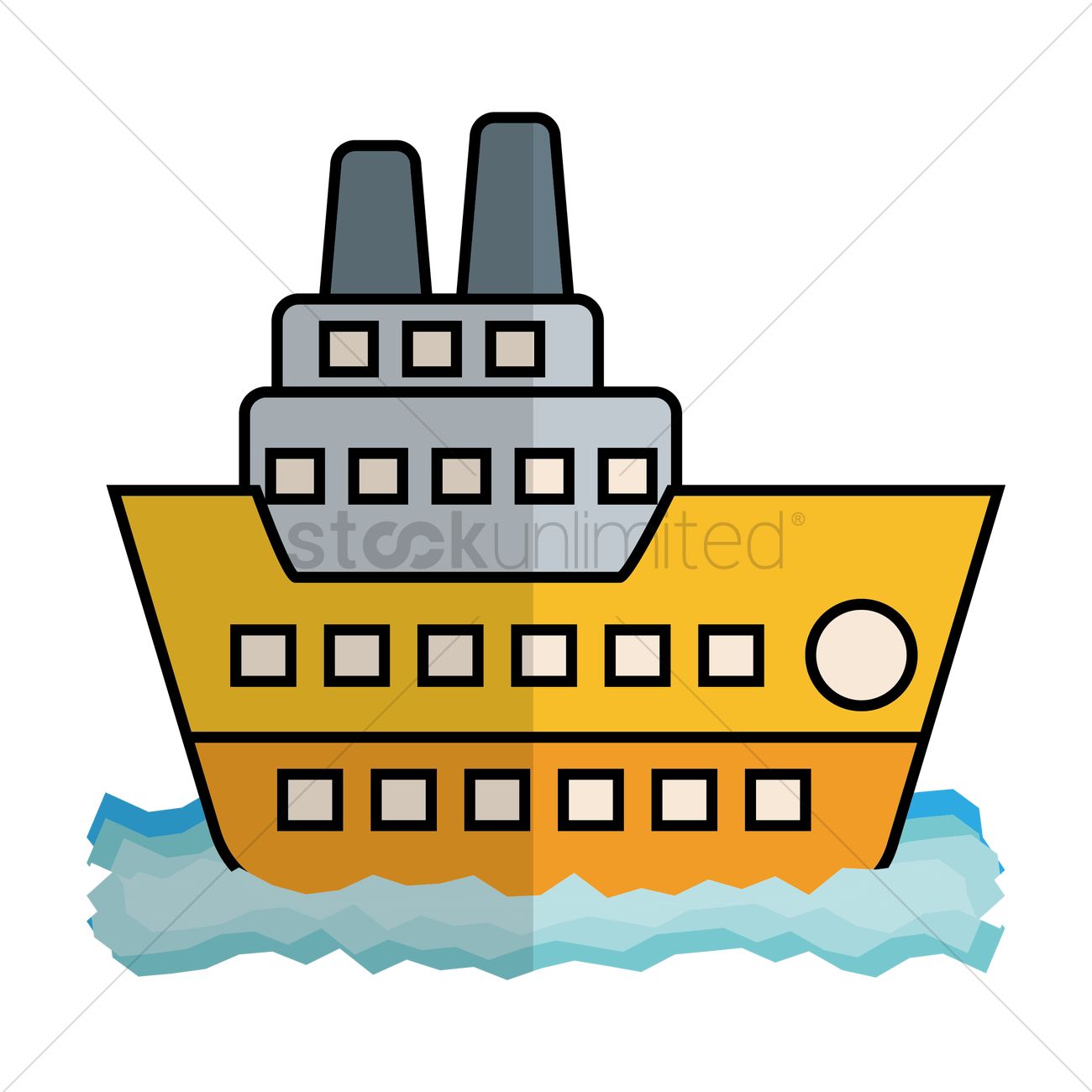 Free Cruise ship side view Vector Image