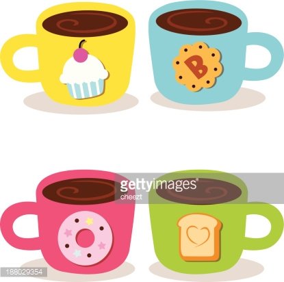Cute Cup Coffee Bakery Clipart Image