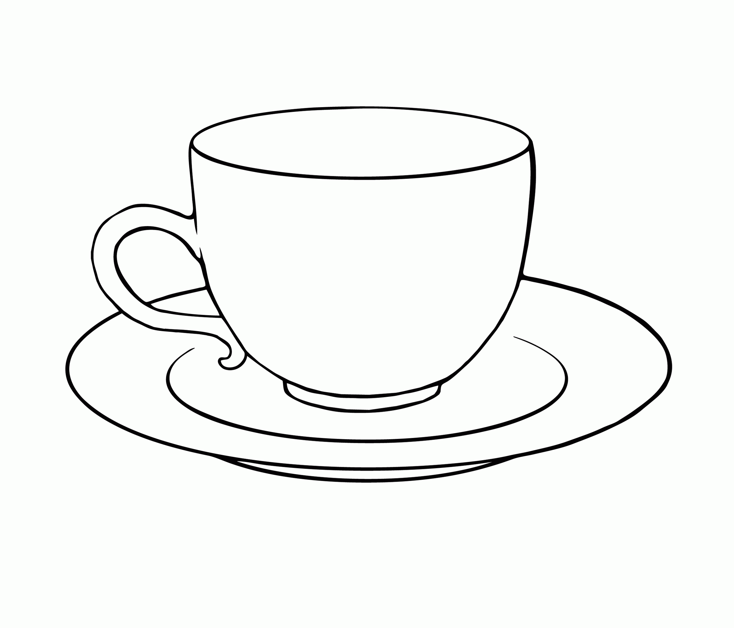 Tea Cup Colouring Page Clipart