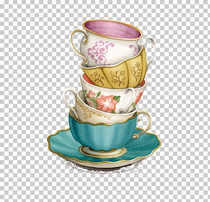 Teacup Saucer , Tea Cup, several assorted teacups PNG