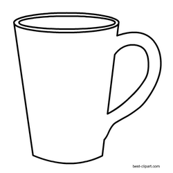 Black and white coffee mug clip art free