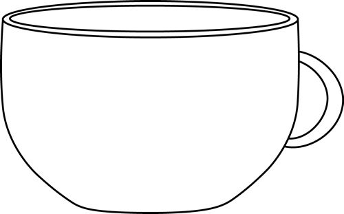 Cup clipart black and white