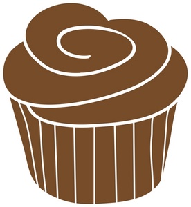 Chocolate cupcake clipart image