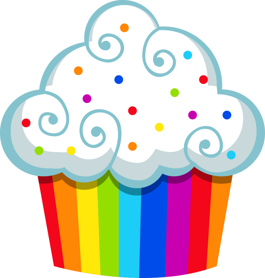 Cupcakes clipart colorful.