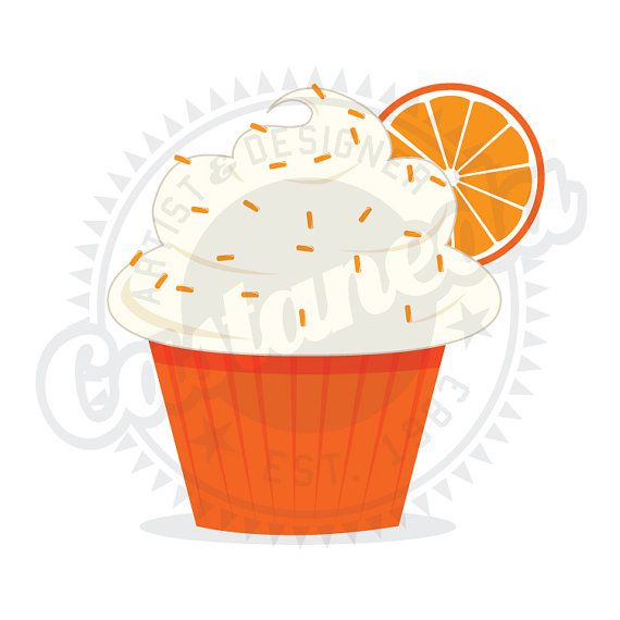 Orange Cupcake clipart by GLORIACASTANEDA on Etsy,