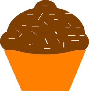 Cupcake Brown Orange Clip Art at Clker