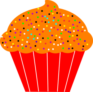Orange cupcake clipart