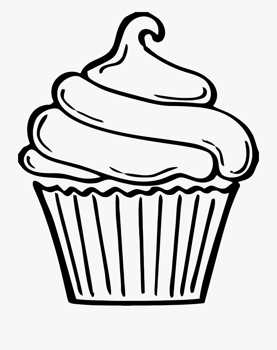 Outline Of A Cupcake Clipart , Transparent Cartoon, Free