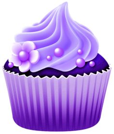 Purple birthday cupcake.