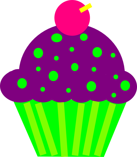 Cupcake Purple And Lime Clip Art at Clker
