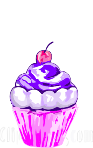 Purple cupcake clipart.