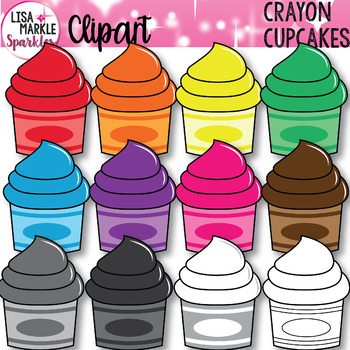 Cupcake Clipart for Back to School Rainbow