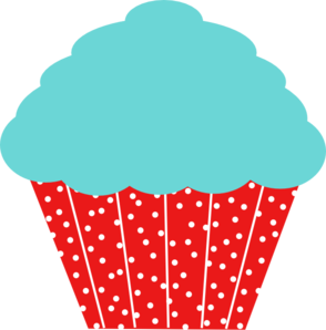 Blue And Red Polkadot Cupcake Clip Art at Clker