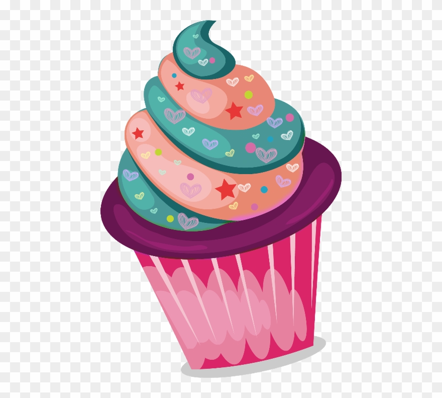Colorful cupcake clipart.