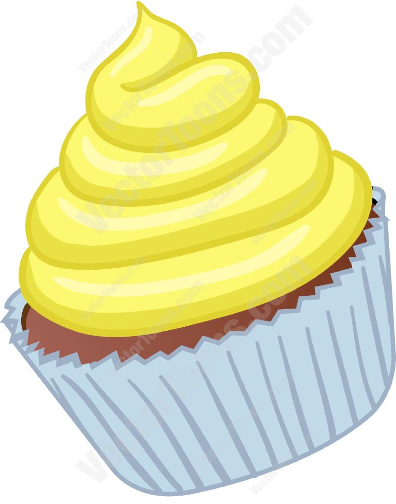 Yellow cupcake clipart