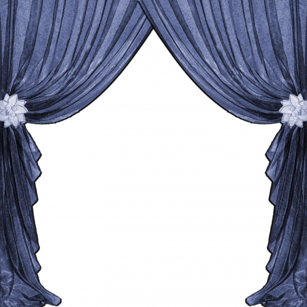 Drapes curtains blue.