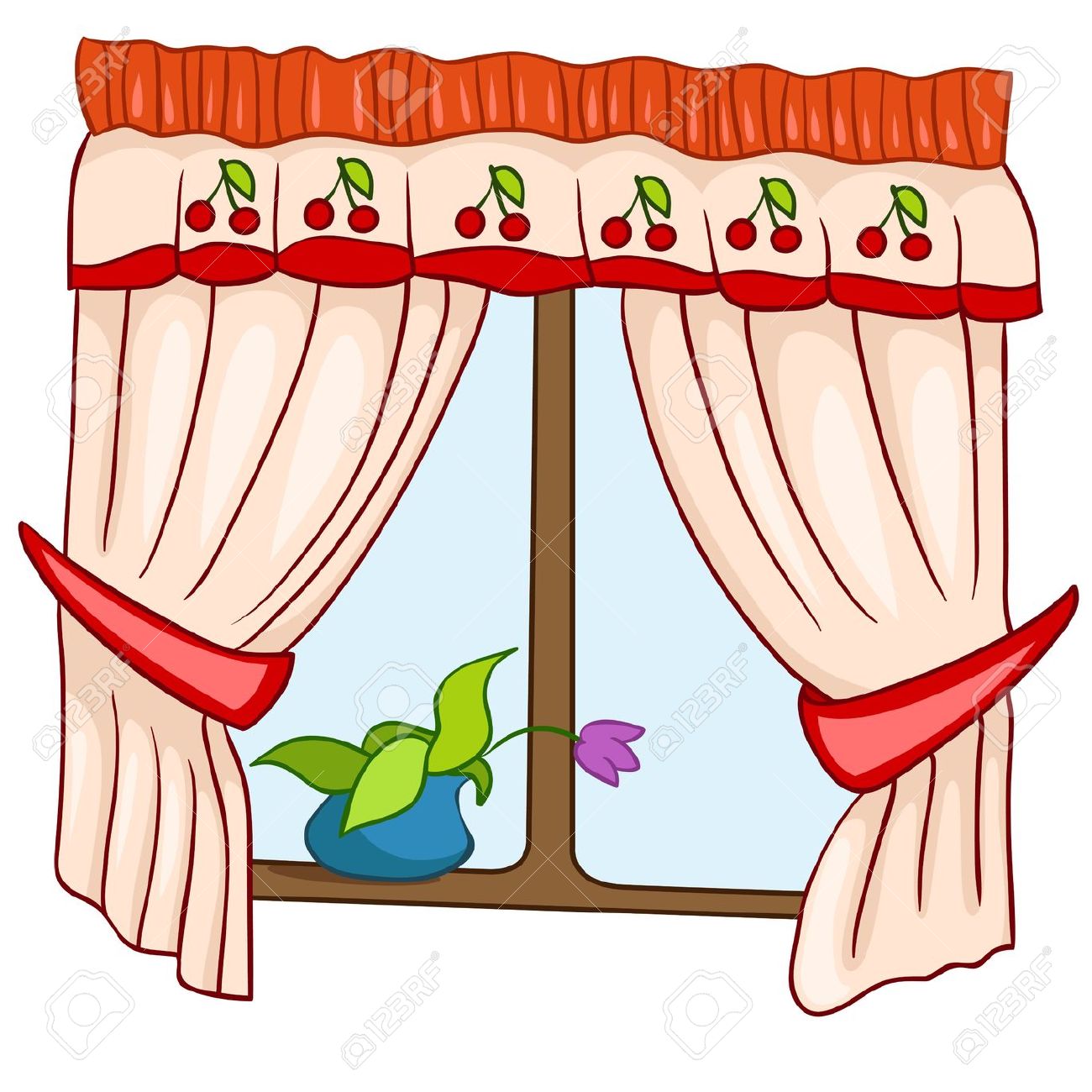 Animated curtains clipart