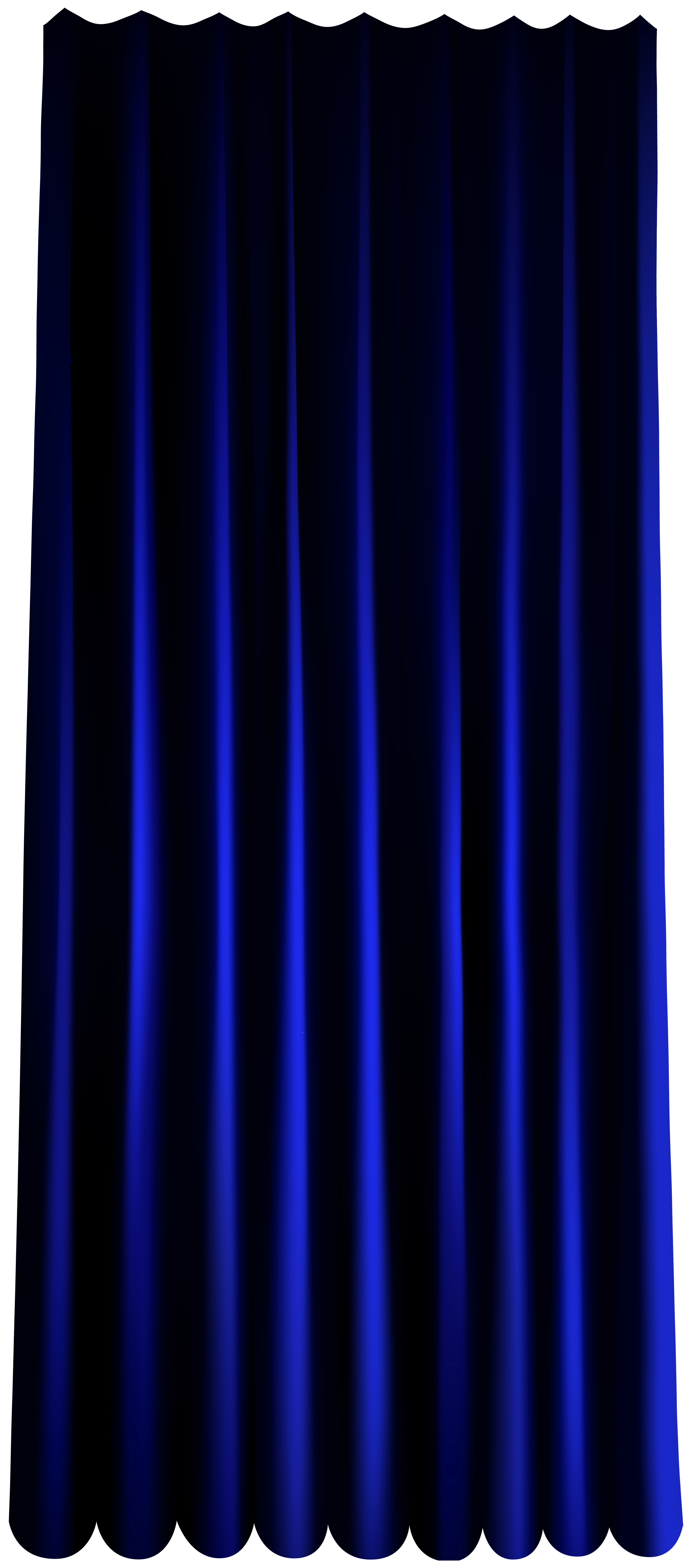 Blue Single Curtain PNG Clip Art Image