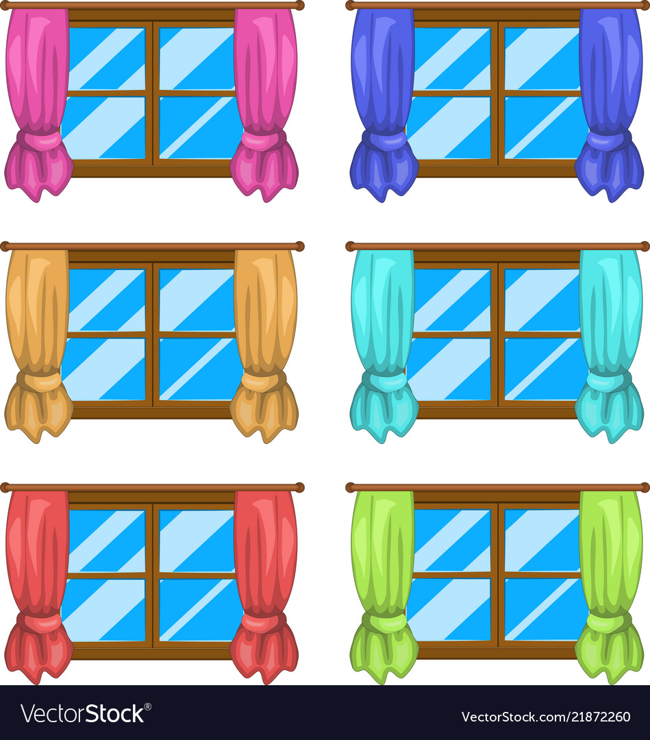 Cartoon window with curtains symbol icon design